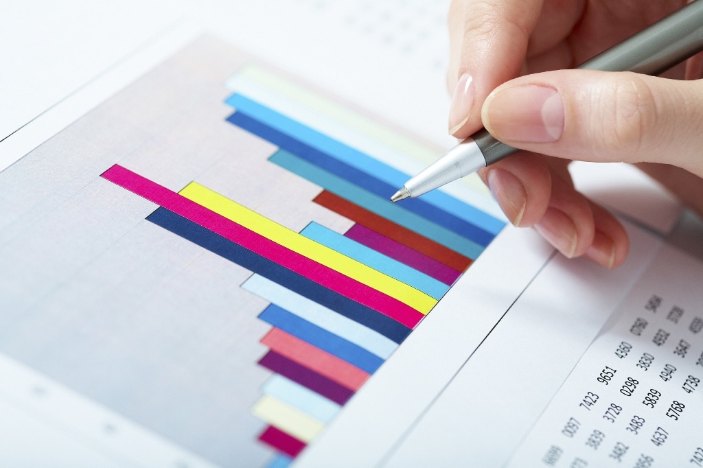 bar chart hand pen
