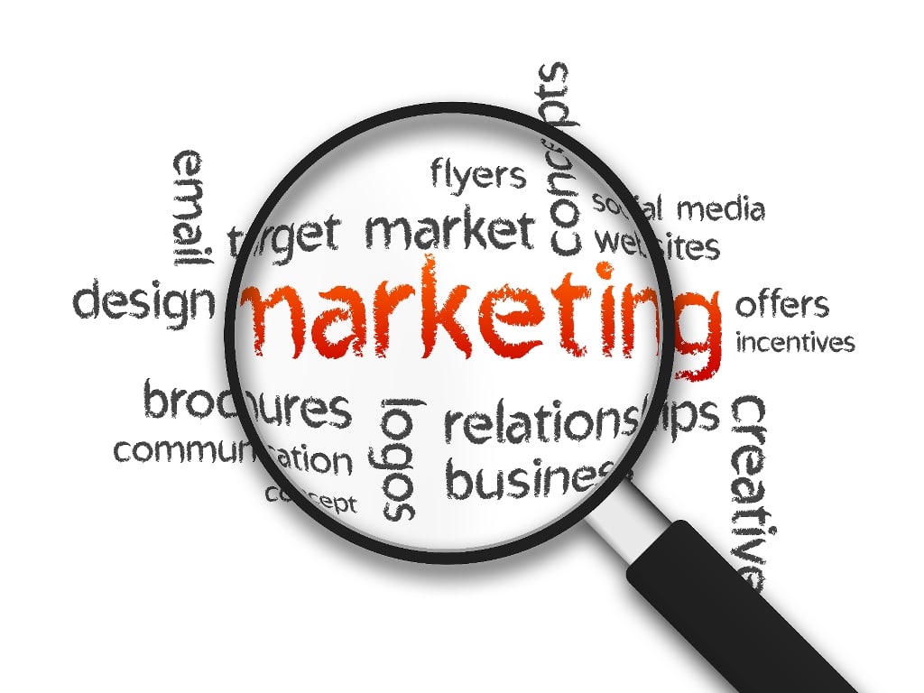 marketing words magnifying glass