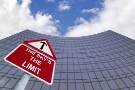 sky is the limit sign building