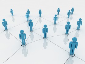 social network cartoon human figures
