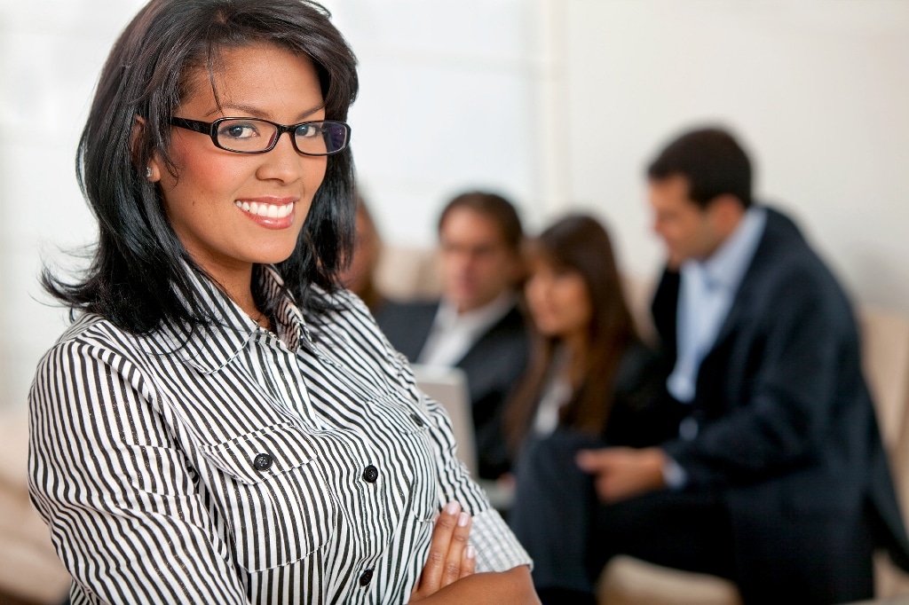 african american business woman team leader