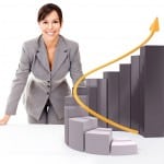 business woman with growth graph