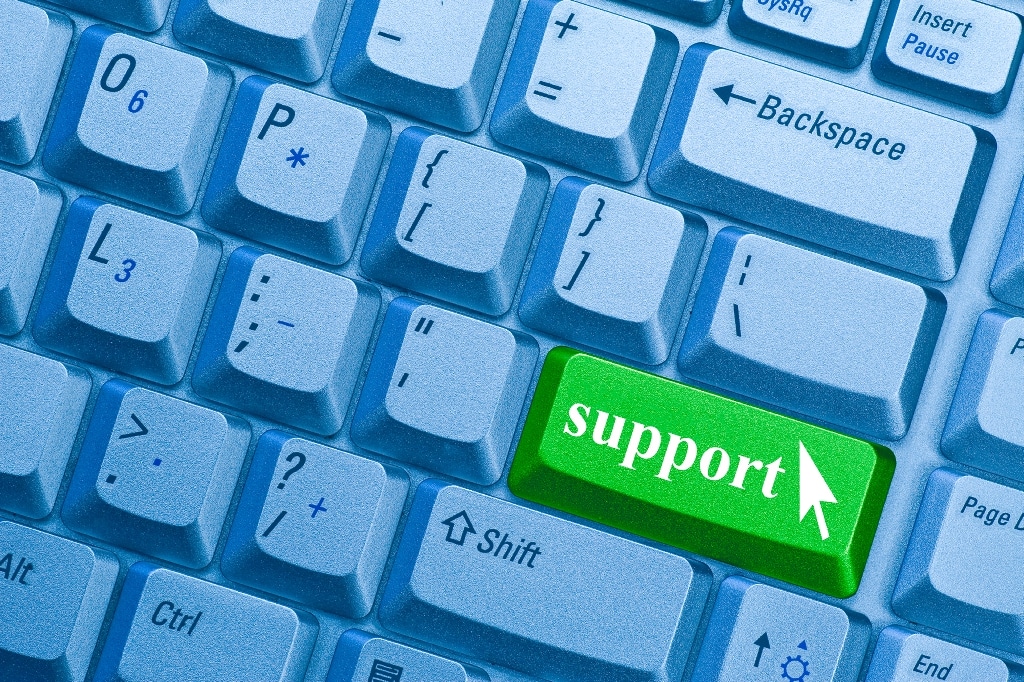 support button on keyboard help