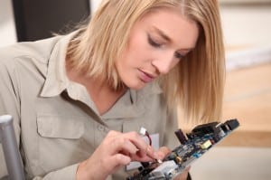 woman computer repair
