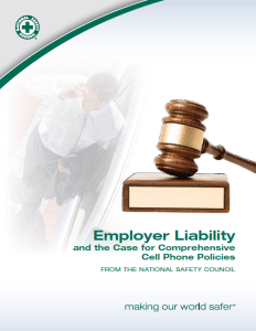 Employer Liability and Cell Phone Policy National Safety Council White Paper