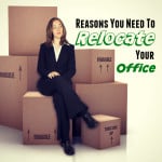 business moving office woman
