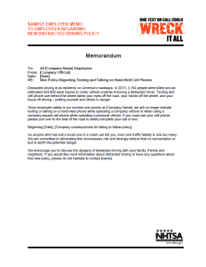 distracted driving sample employer memo