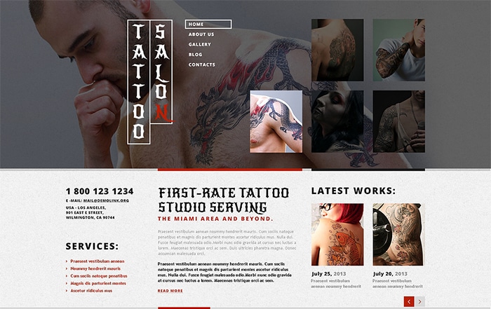 Tattoo Salon Responsive WordPress Theme