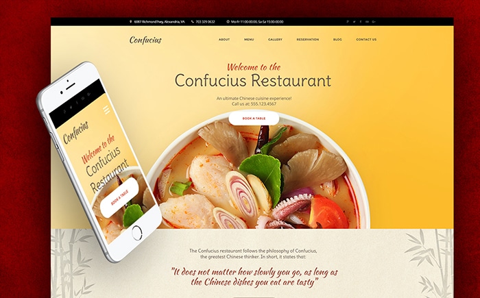  Chinese Restaurant Responsive WordPress Theme