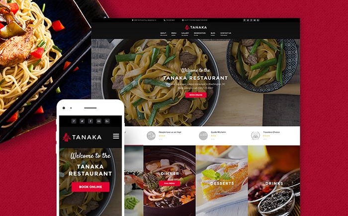  Japanese Restaurant WordPress Template 