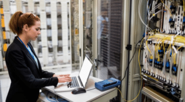 woman technology servers