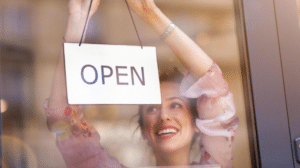 woman-owned business open