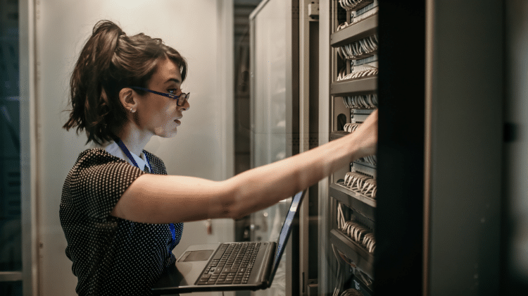 woman server room