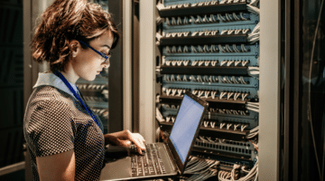 woman server room data protection