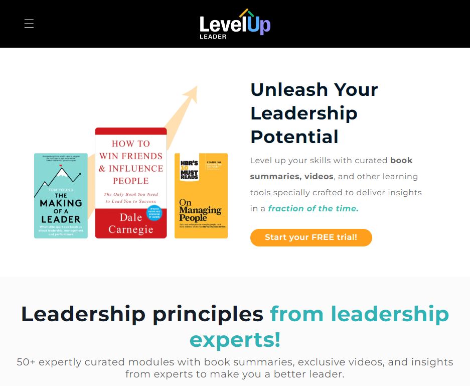 LevelUp Leader Home Page