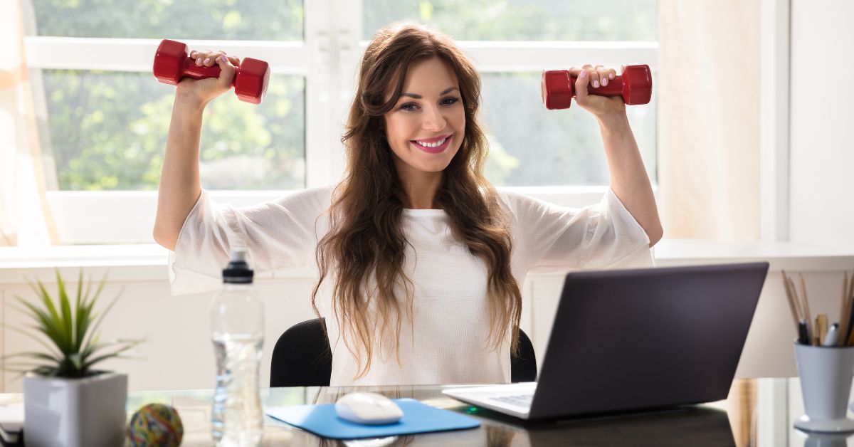 businesswoman physical exercise