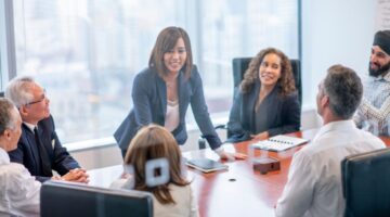 woman business meeting leader