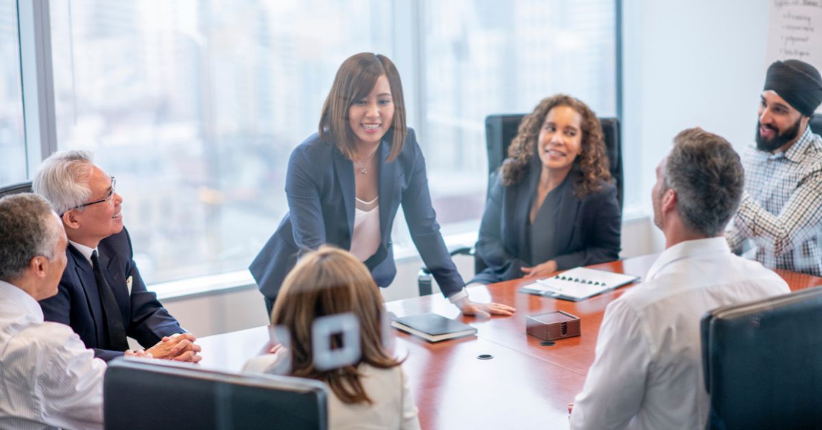 woman business meeting leader
