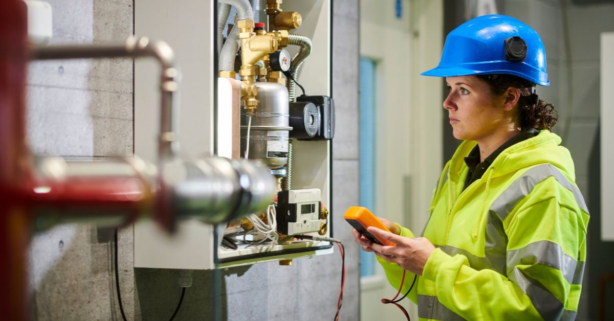 Woman working in a skilled trade, one example of an AI-resistant career without a college degree.