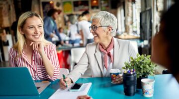 businesswoman mentor multigenerational team