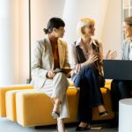 businesswomen meeting angel investor