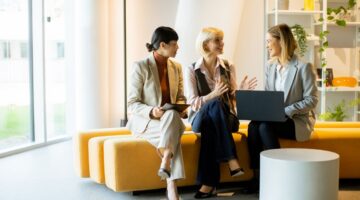 businesswomen meeting angel investor