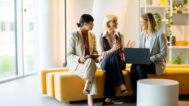 businesswomen meeting angel investor