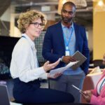 businesswoman meeting talking