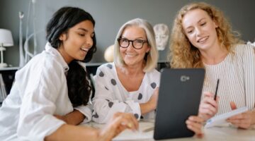 caring businesswomen