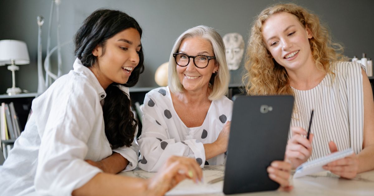 caring businesswomen