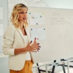 woman presenting