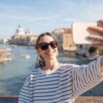 woman travel selfie