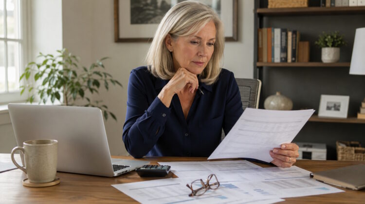 Professional woman reviewing retirement finances affected by the Social Security gender gap