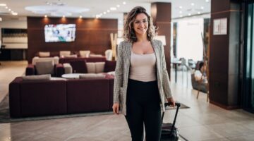 businesswoman hotel