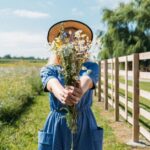 woman agritourism flowers