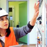 woman electrician working