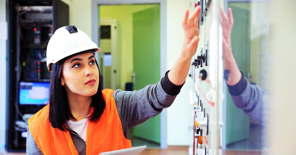woman electrician working