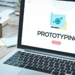 laptop with prototyping on the screen