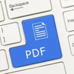 pdf text and icon on keyboard