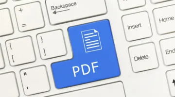 pdf text and icon on keyboard