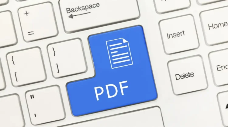 pdf text and icon on keyboard