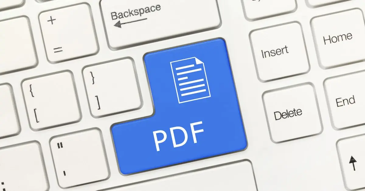 pdf text and icon on keyboard