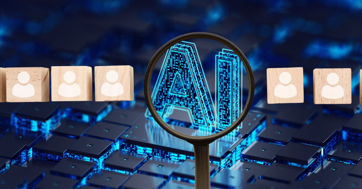 Professional woman using AI tools at work as AI skills influence employee pay and promotions.