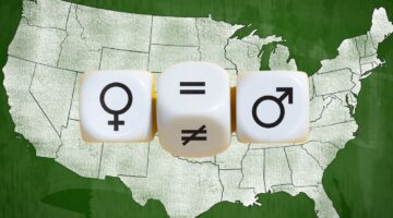 Diverse businesswomen with U.S. map illustrating workplace gender inequality in 2026.